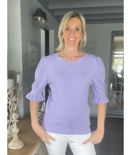 PULL MANCHES A VOLANTS LILAS